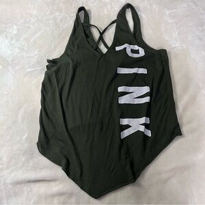 Green tank top, PINK